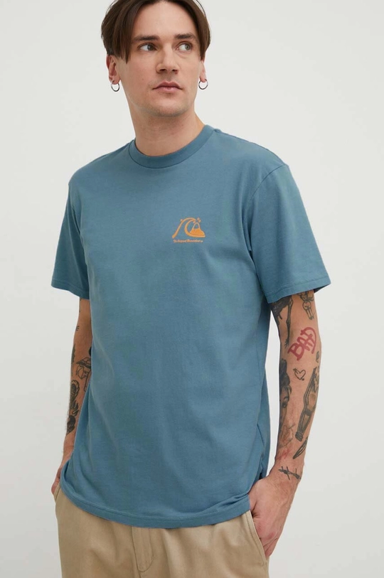 niebieski Quiksilver t-shirt bawełniany Męski