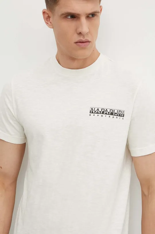 beżowy Napapijri t-shirt bawełniany S-Martre