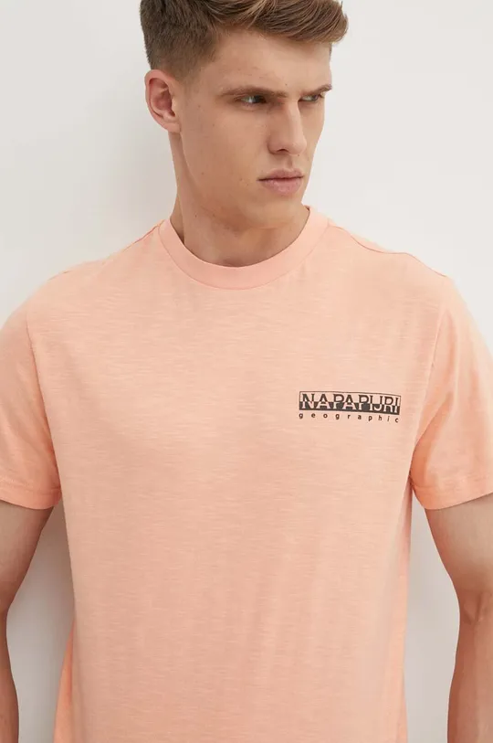 ροζ Βαμβακερό μπλουζάκι Napapijri S-Martre