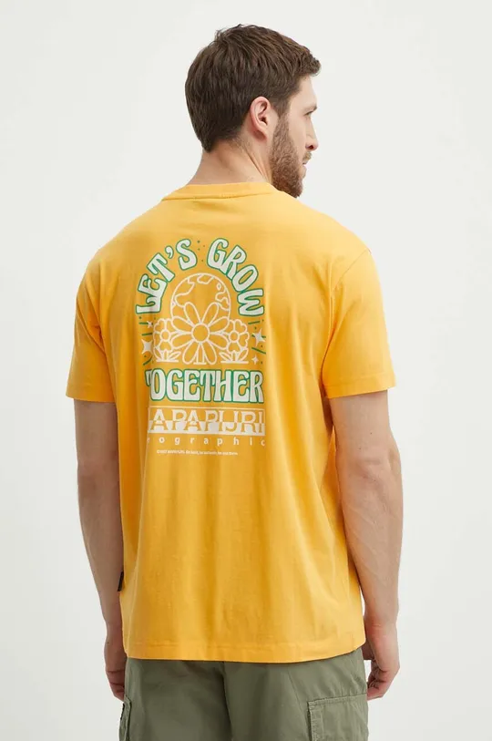 pomarańczowy Napapijri t-shirt bawełniany S-Boyd Męski