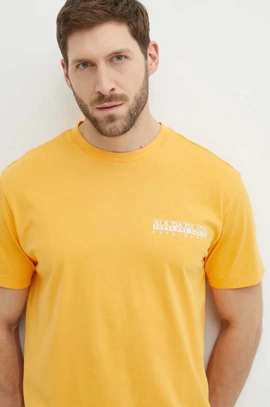 πορτοκαλί Βαμβακερό μπλουζάκι Napapijri S-Boyd