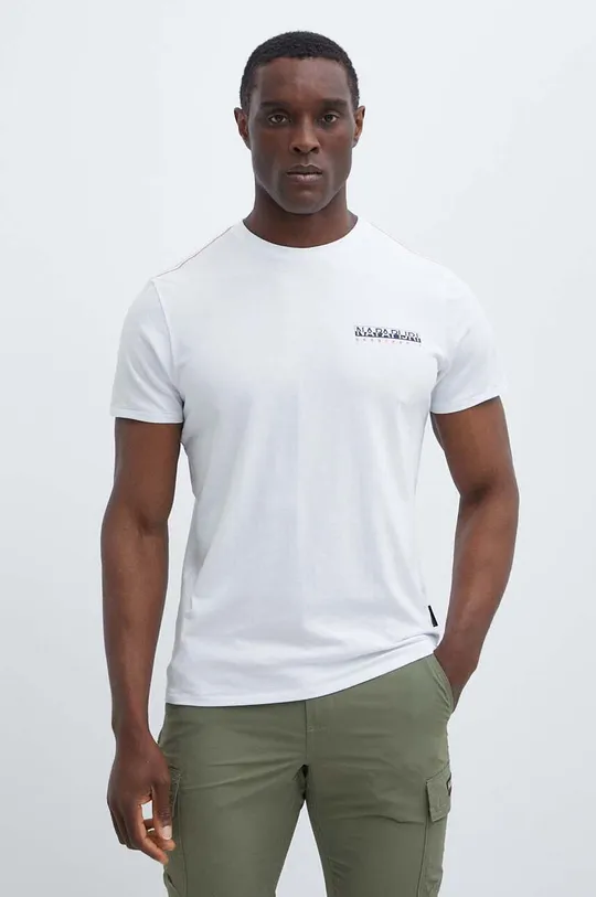 Napapijri t-shirt bawełniany S-Gras biały