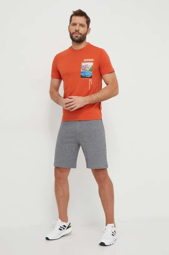 Napapijri t-shirt bawełniany S-Canada pomarańczowy