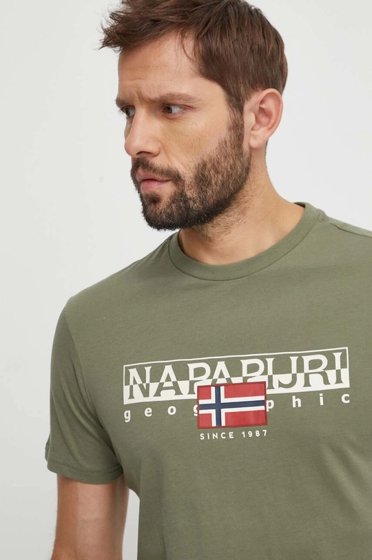 Napapijri t-shirt bawełniany S-Aylmer Materiał główny: 100 % Bawełna, Ściągacz: 95 % Bawełna, 5 % Elastan