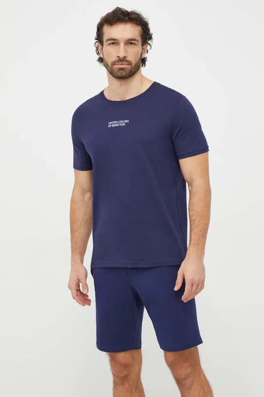 United Colors of Benetton t-shirt in cotone blu navy