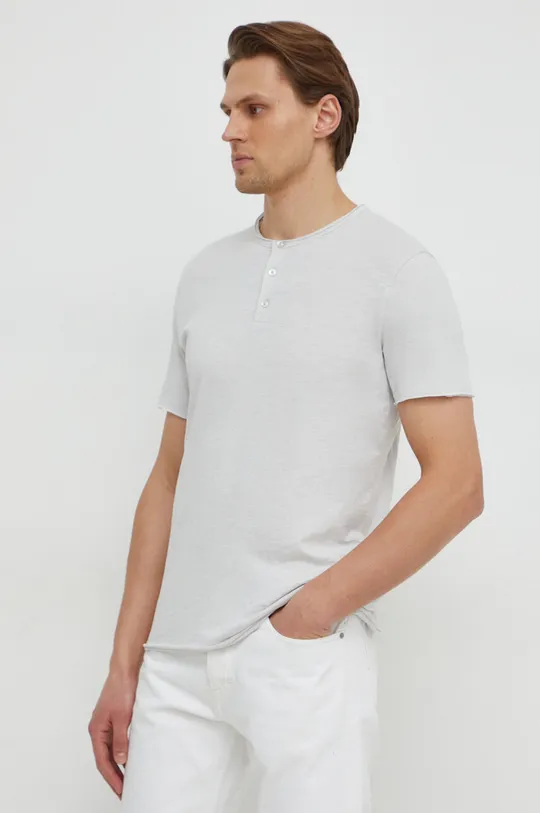 sivá Bavlnené tričko Sisley Pánsky