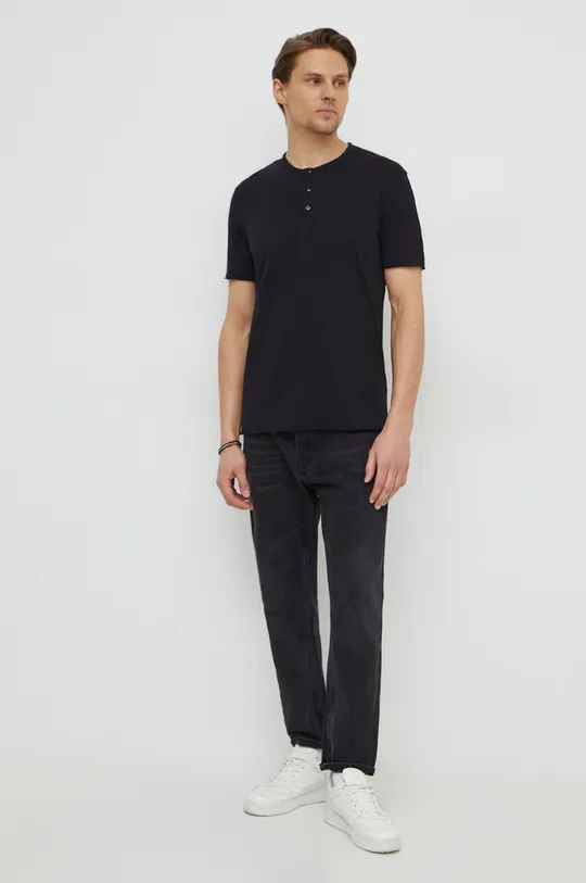 Bavlnené tričko Sisley čierna