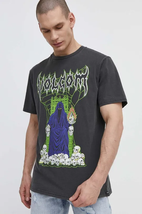 szary Volcom t-shirt bawełniany Męski