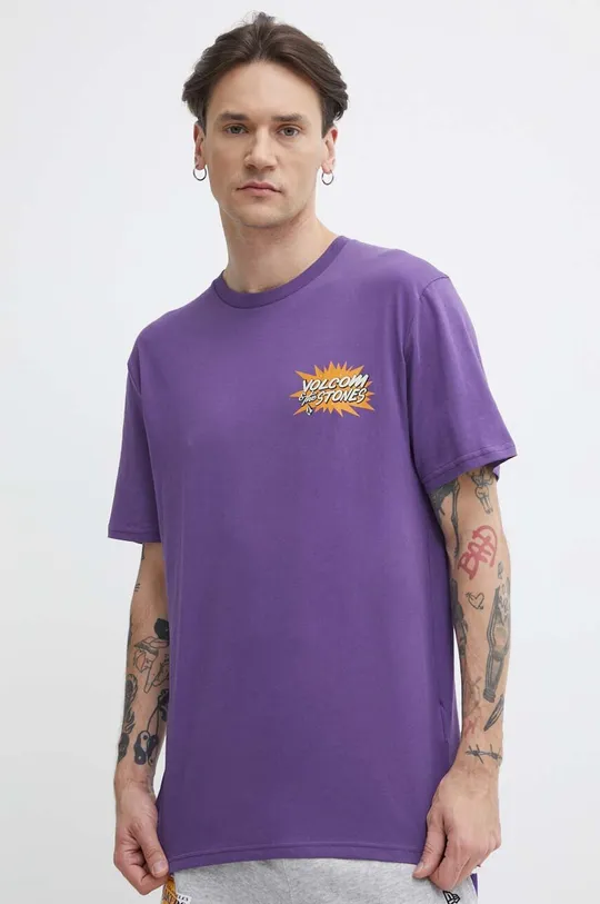 фиолетовой Хлопковая футболка Volcom