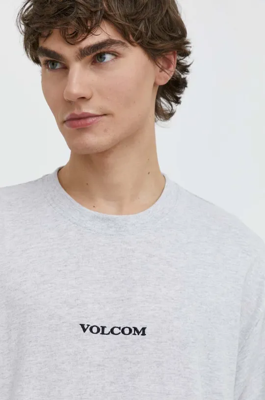 szürke Volcom pamut póló