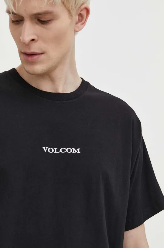 fekete Volcom pamut póló