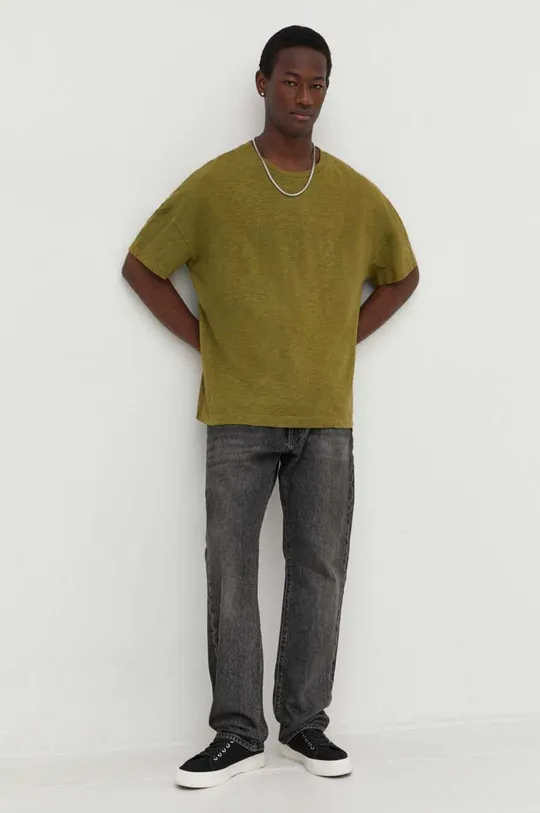 Βαμβακερό μπλουζάκι American VintageT-SHIRT ML COL ROND πράσινο
