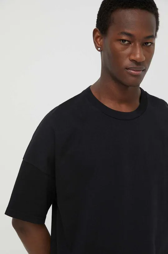 czarny American Vintage t-shirt bawełniany T-SHIRT ML COL ROND