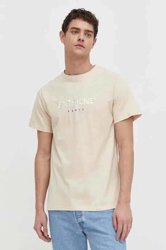 beige Sixth June t-shirt in cotone