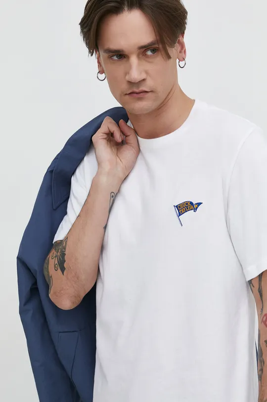 beżowy Converse t-shirt bawełniany Męski