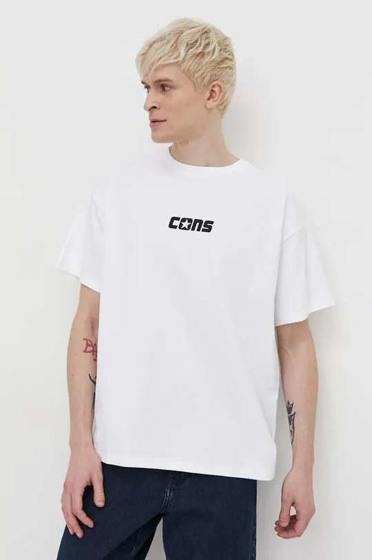 biały Converse t-shirt bawełniany