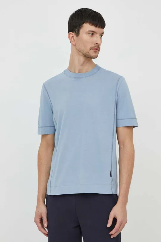 niebieski Sisley t-shirt bawełniany Męski