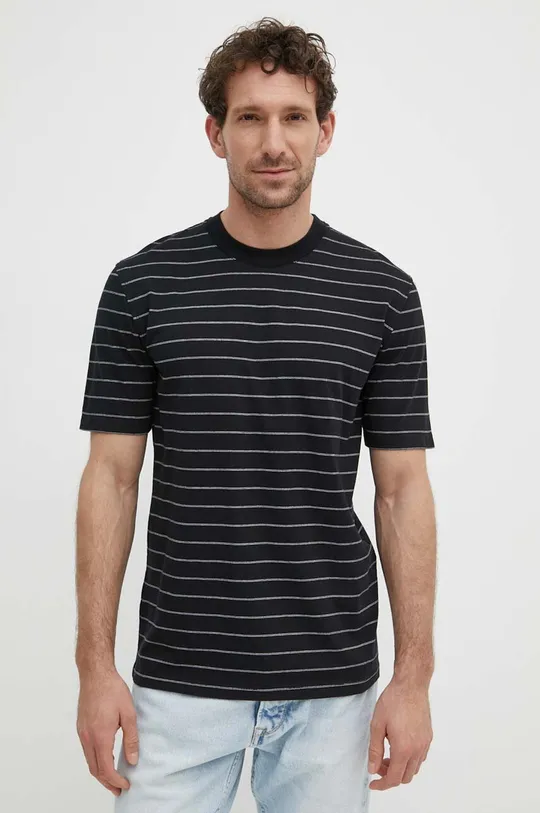 μαύρο Βαμβακερό μπλουζάκι Sisley