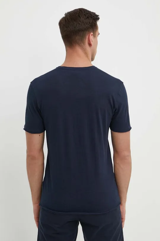 Bombažna kratka majica Sisley mornarsko modra