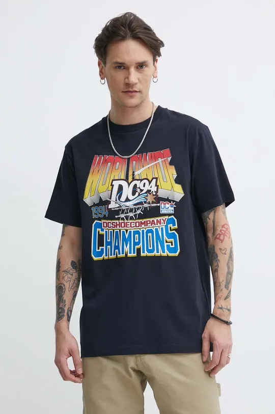 μαύρο Βαμβακερό μπλουζάκι DC The Champs