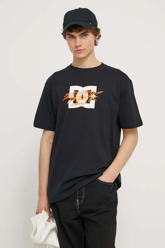 μαύρο Βαμβακερό μπλουζάκι DC