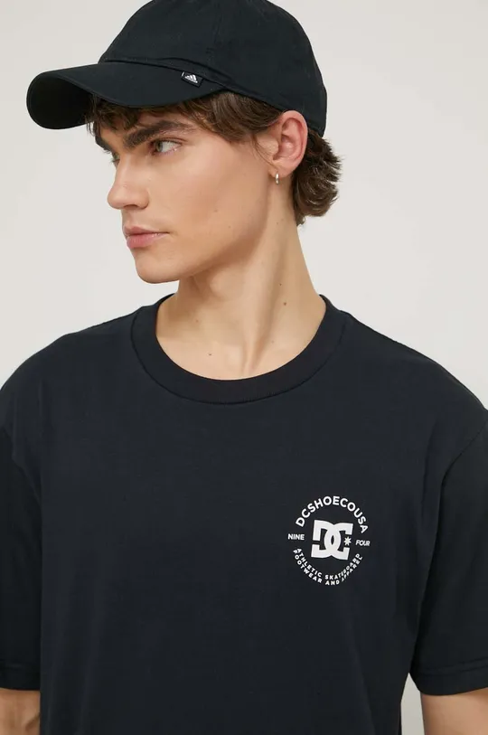 czarny DC t-shirt bawełniany