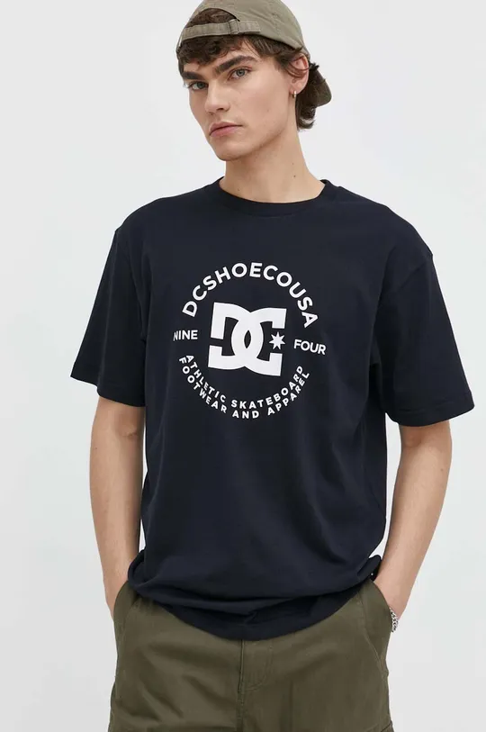 granatowy DC t-shirt bawełniany