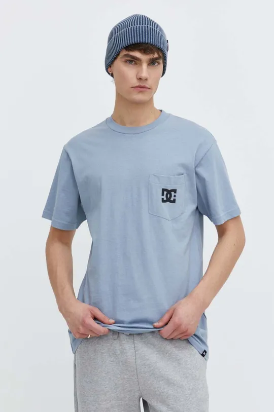 niebieski DC t-shirt bawełniany