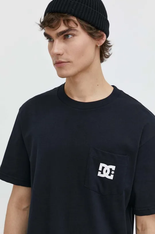 czarny DC t-shirt bawełniany Męski