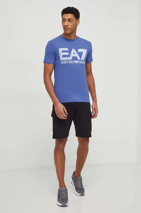 Tričko EA7 Emporio Armani modrá