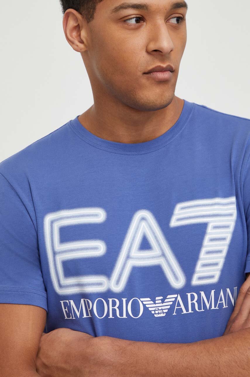 μπλε Μπλουζάκι EA7 Emporio Armani