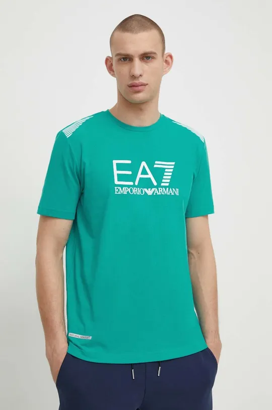 zielony EA7 Emporio Armani t-shirt Męski