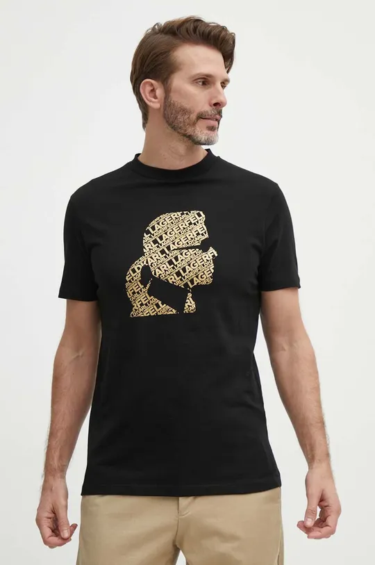 Karl Lagerfeld t-shirt bawełniany czarny 542224.755082