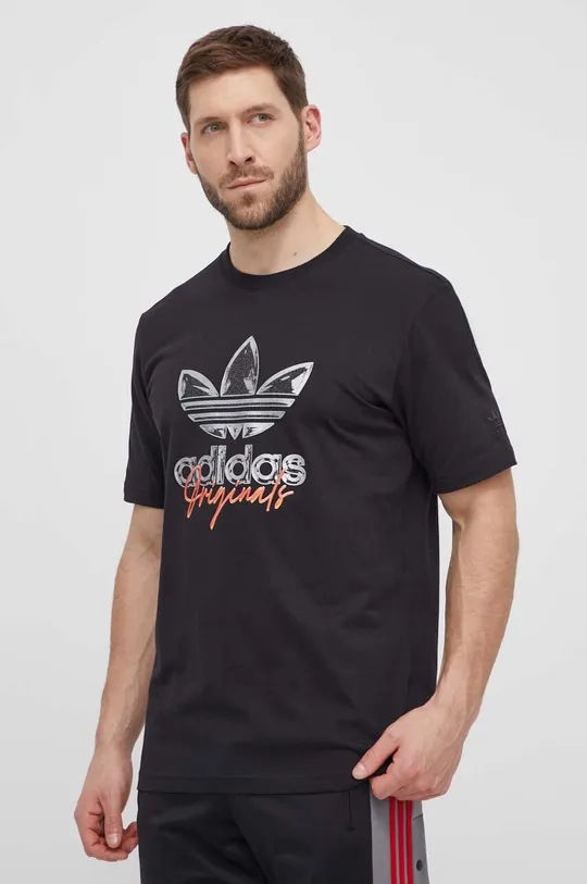 czarny adidas Originals t-shirt bawełniany