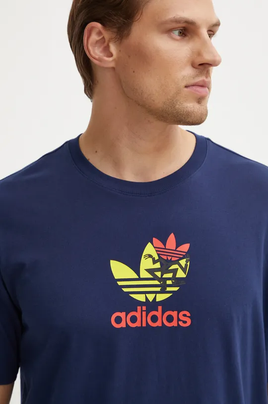 тёмно-синий Хлопковая футболка adidas Originals