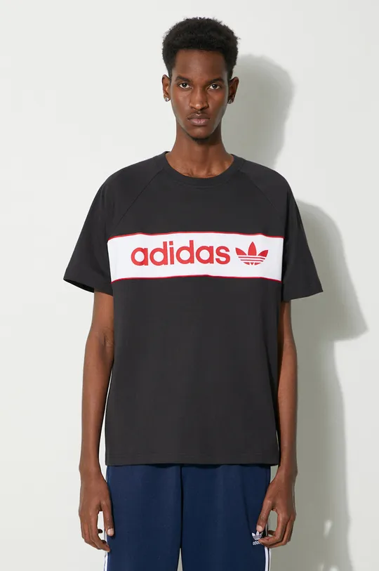 čierna Bavlnené tričko adidas Originals Archive Pánsky