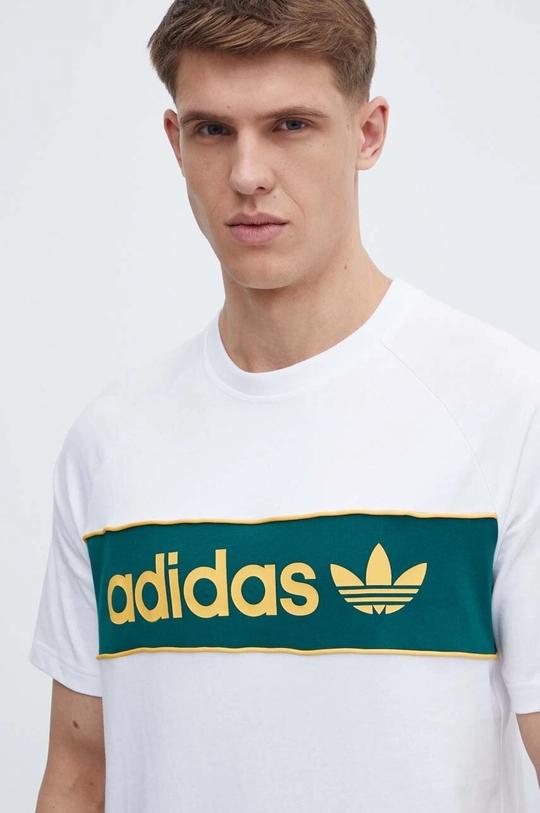 bela Bombažna kratka majica adidas Originals Moški