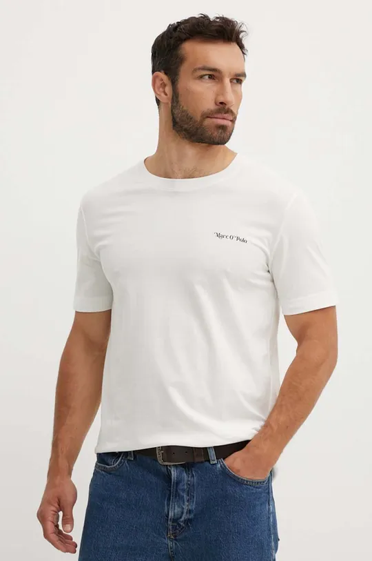 Bavlnené tričko Marc O'Polo biela