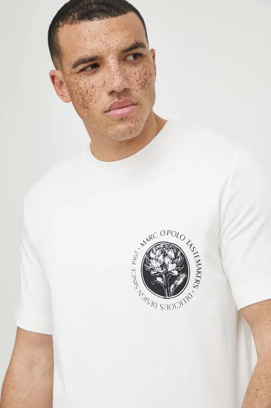 beżowy Marc O'Polo t-shirt bawełniany