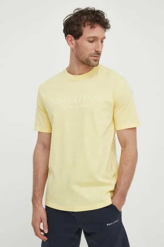 κίτρινο Βαμβακερό μπλουζάκι Marc O'Polo Ανδρικά