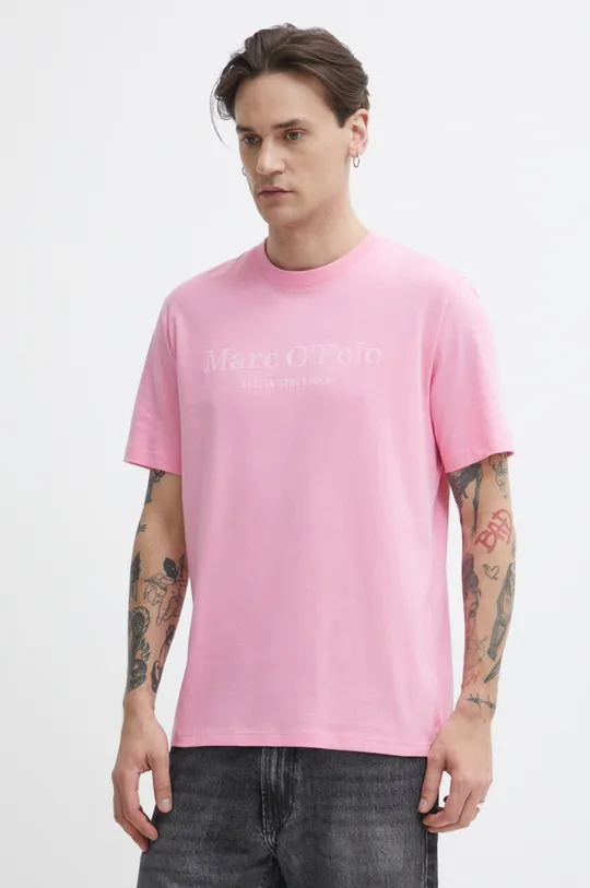 różowy Marc O'Polo t-shirt bawełniany Męski