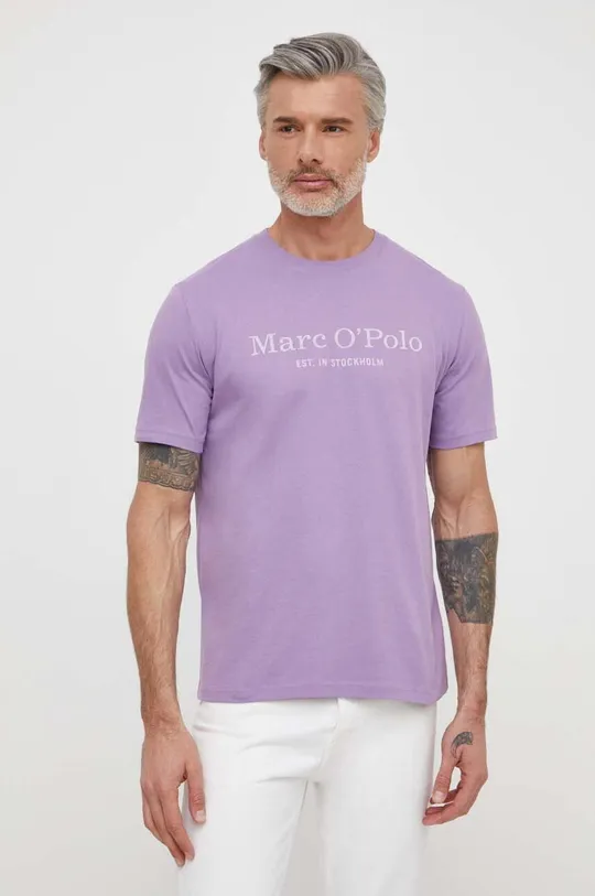 Хлопковая футболка Marc O'Polo фиолетовой