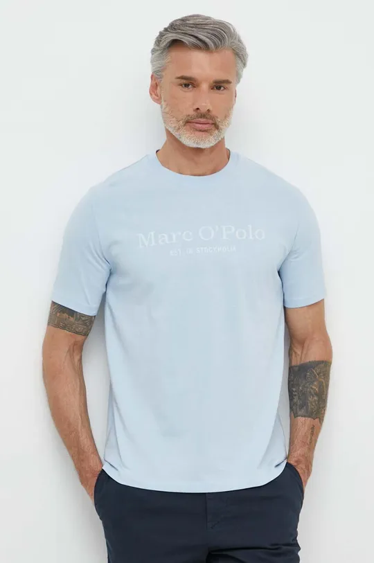 блакитний Бавовняна футболка Marc O'Polo Чоловічий