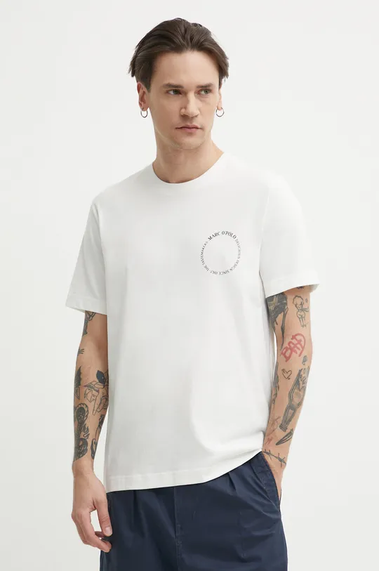 білий Бавовняна футболка Marc O'Polo Чоловічий