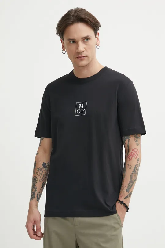 czarny Marc O'Polo t-shirt bawełniany Męski