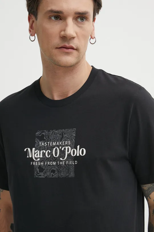 чёрный Хлопковая футболка Marc O'Polo
