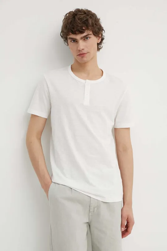 biela Bavlnené tričko Marc O'Polo Pánsky