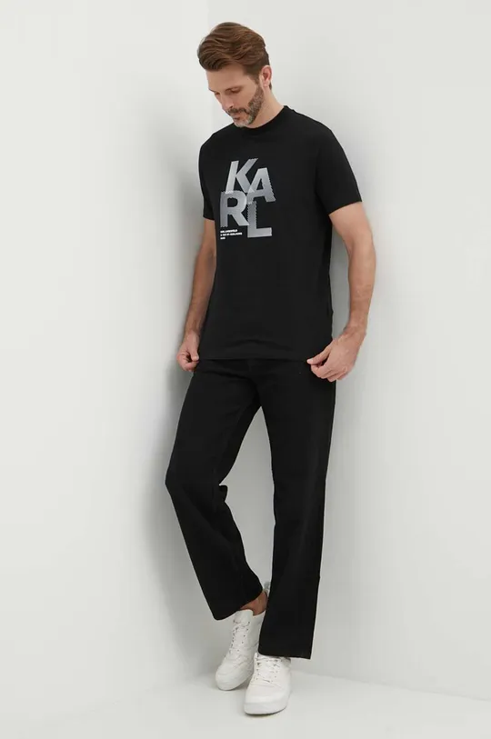 Μπλουζάκι Karl Lagerfeld μαύρο