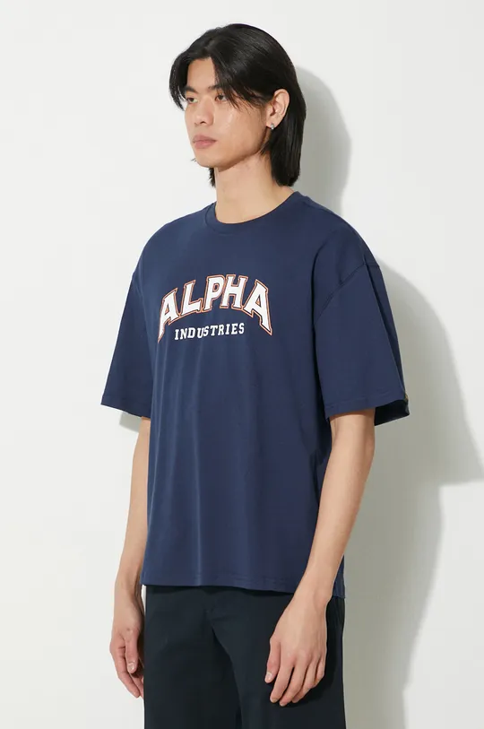 blu navy Alpha Industries t-shirt in cotone College