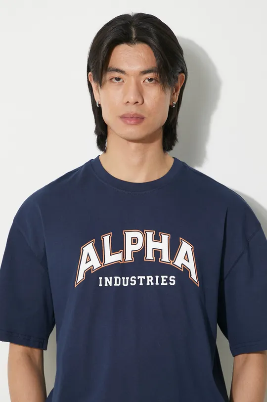 Βαμβακερό μπλουζάκι Alpha Industries College Ανδρικά